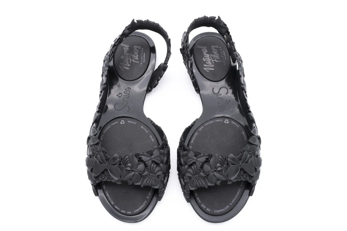 SUNIES FLEXI BUTTERFLY BLACK SANDALS