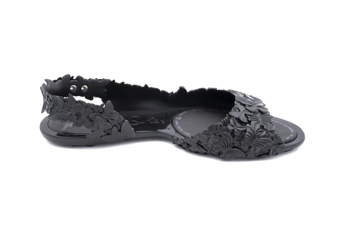 SUNIES FLEXI BUTTERFLY BLACK SANDALS