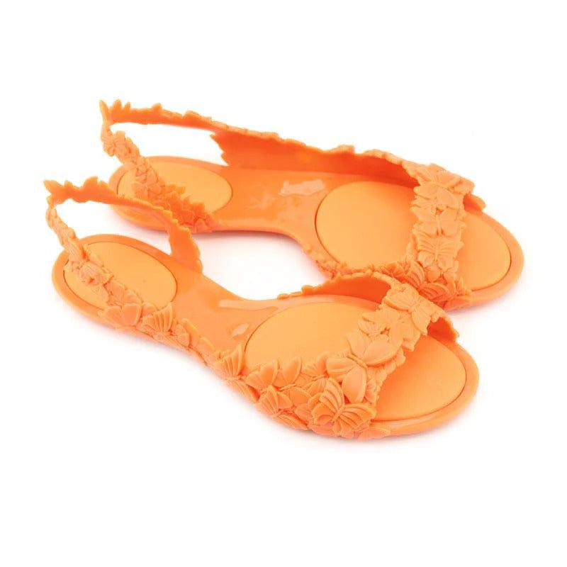 SUNIES BUTTERFLY NEON ORANGE SANDALS