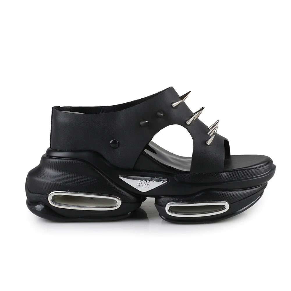 NINJA FRUIT 01 BLACK PLATFORM SANDALS