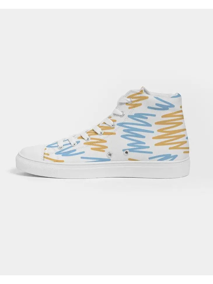 SCRIBBLES HIGH TOP CANVAS SNEAKERS