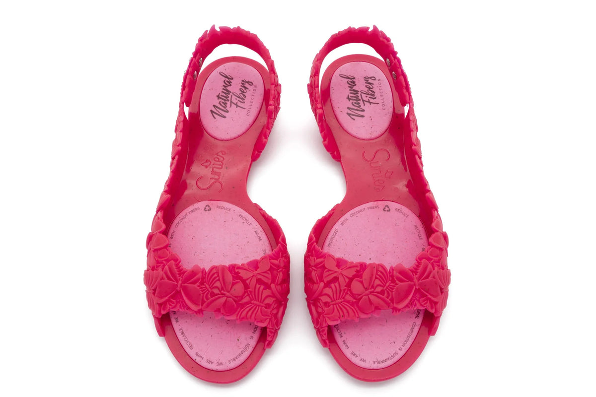 SUNIES FLEXI BUTTERFLY NEON PINK SANDALS