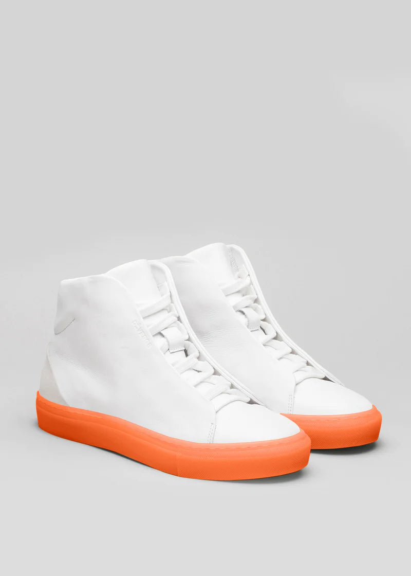 V23 LEATHER WHITE & ORANGE SNEAKERS