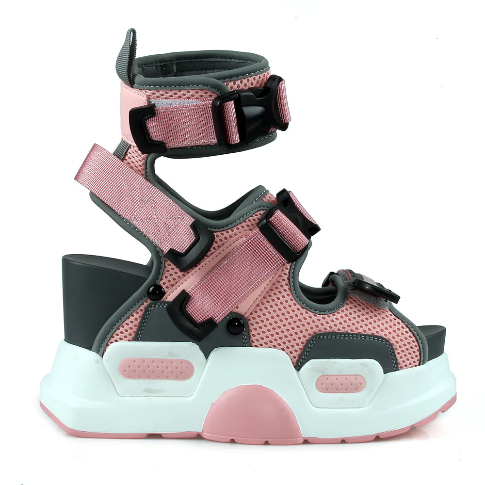 MULBERRY 03 PINK PLATFORM SANDALS