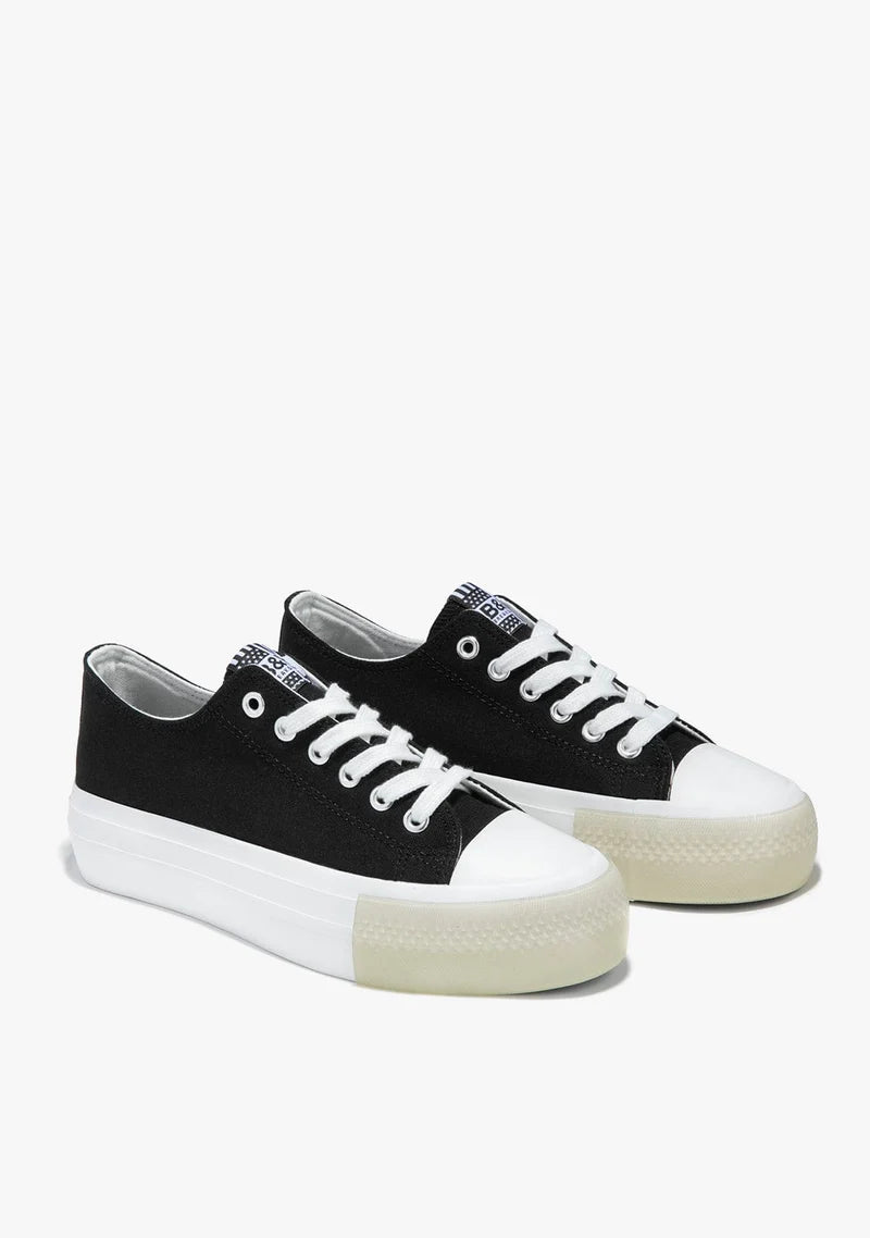 BLACK BASIC CANVAS SNEAKERS