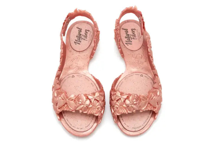 SUNIES BUTTERFLY METALLIC ROSE SANDALS