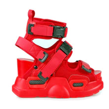 MULBERRY 01 RED PLATFORM SANDALS