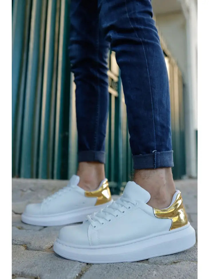 SOLID WHITE GOLD SNEAKERS