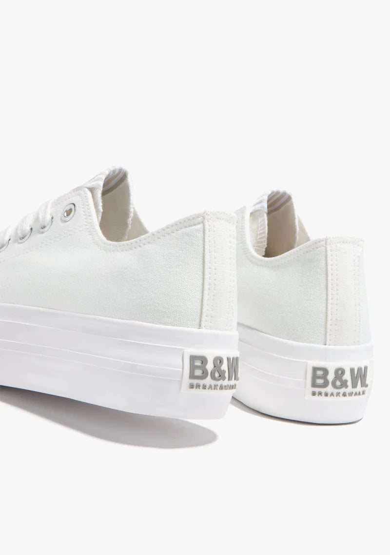 WHITE BASIC CANVAS SNEAKERS