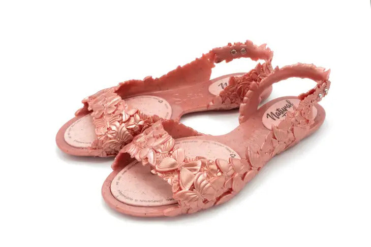 SUNIES BUTTERFLY METALLIC ROSE SANDALS