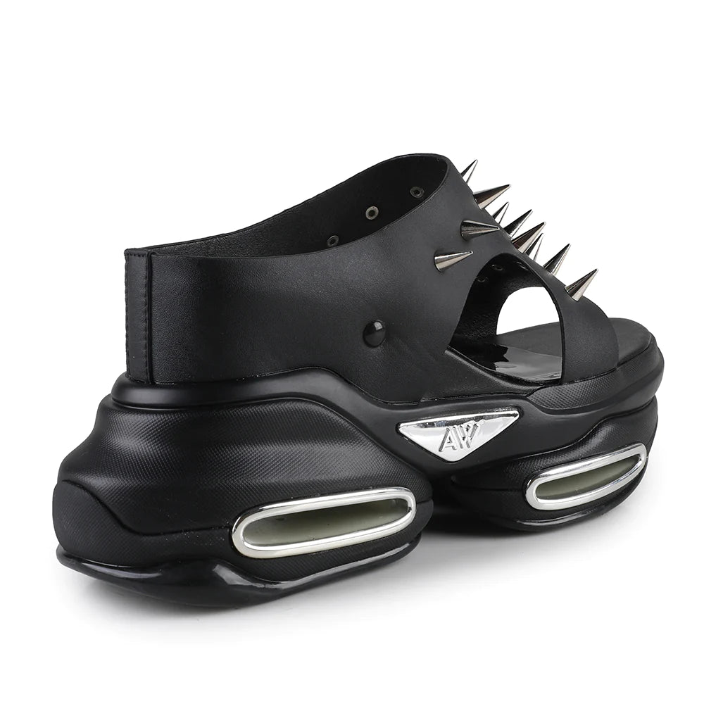 NINJA FRUIT 01 BLACK PLATFORM SANDALS