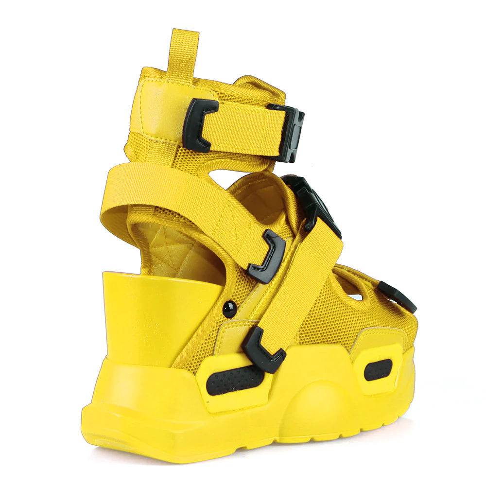 MULBERRY 01 YELLOW PLATFORM SANDALS