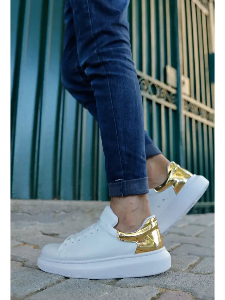 SOLID WHITE GOLD SNEAKERS