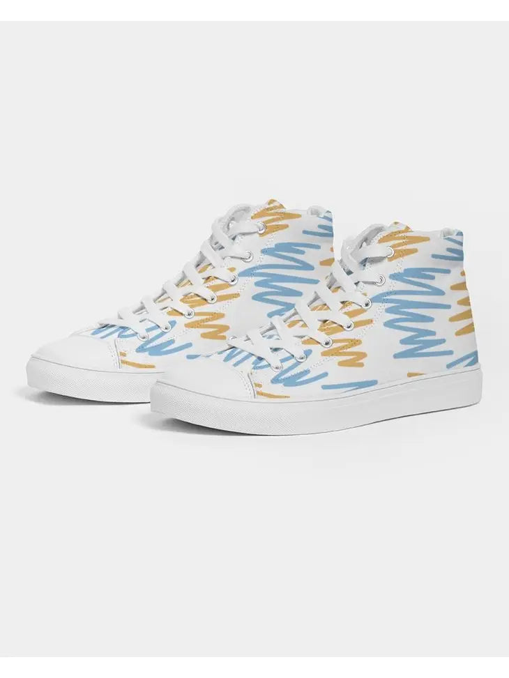 SCRIBBLES HIGH TOP CANVAS SNEAKERS