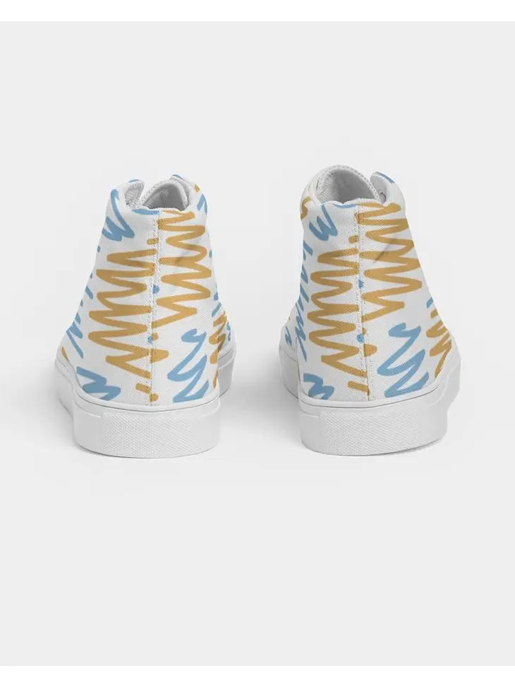 SCRIBBLES HIGH TOP CANVAS SNEAKERS