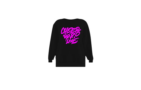 Cheer Up & Live Unisex Crewneck (Black/Magenta)