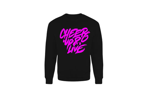 Cheer Up & Live Unisex Crewneck (Black/Magenta)