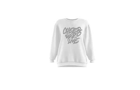 Cheer Up & Live Unisex Crewneck (White/Gray)