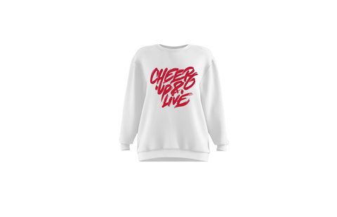 Cheer Up & Live Unisex Crewneck (White/Red)