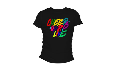 Cheer Up & Live Unisex Tee (Black/Multi)