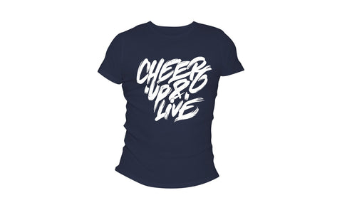 Cheer Up & Live Tee (Navy)