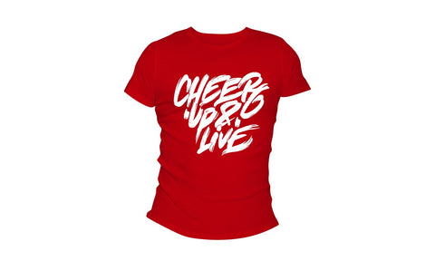 Cheer Up & Live Tee (Red/White)