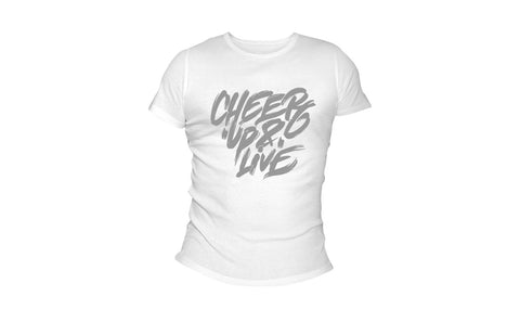 Cheer Up & Live Unisex Tee (White/Gray)