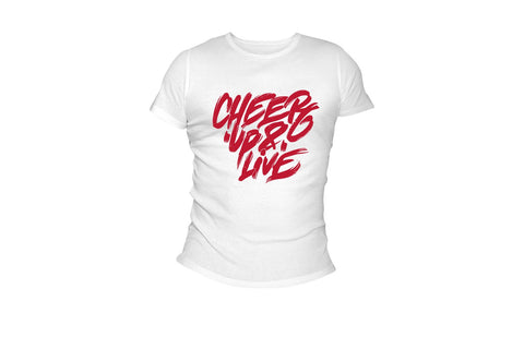 Cheer Up & Live Unisex Tee (White/Red)