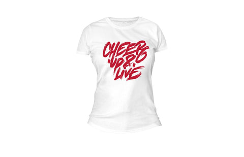 Cheer Up & Live Unisex Tee (White/Red)