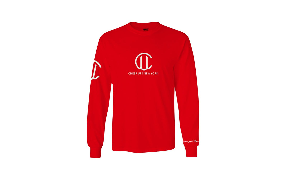 Cheer Up New York Logo Long Sleeve Unisex Tee(Red/White)