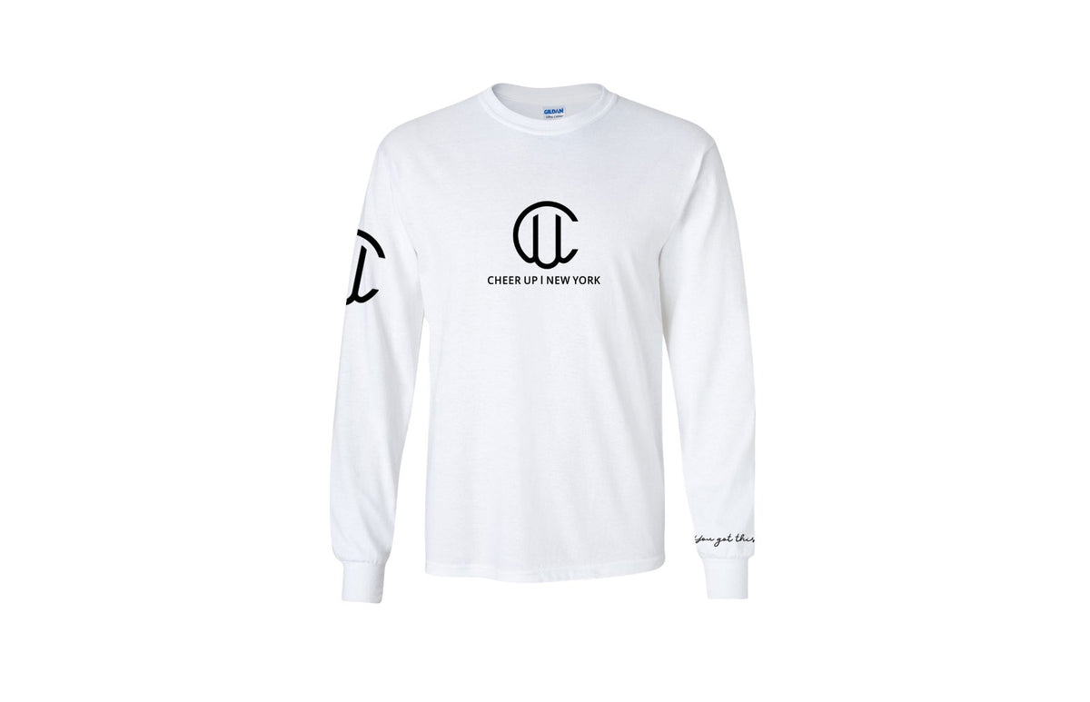 Cheer Up New York Logo Long Sleeve Unisex Tee (White/Black)
