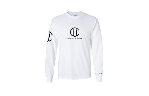 Cheer Up New York Logo Long Sleeve Unisex Tee (White/Black)
