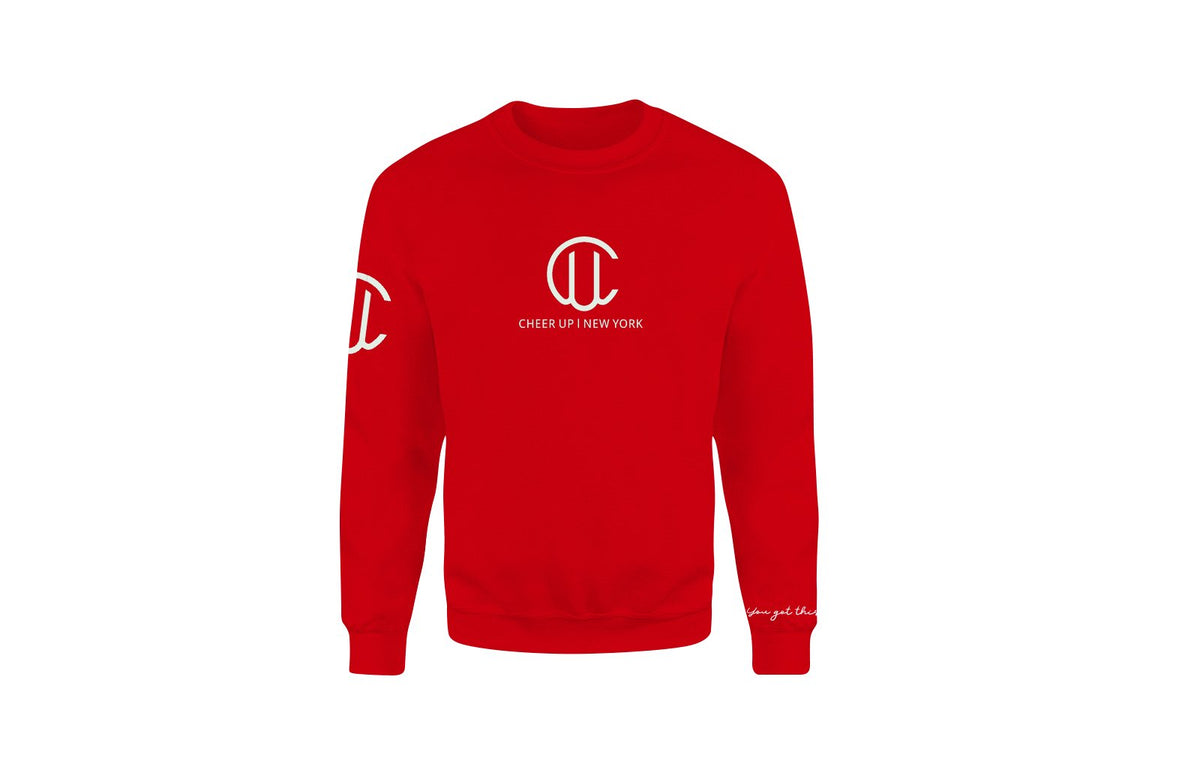Cheer Up New York Logo Unisex Crewneck (Red/White)