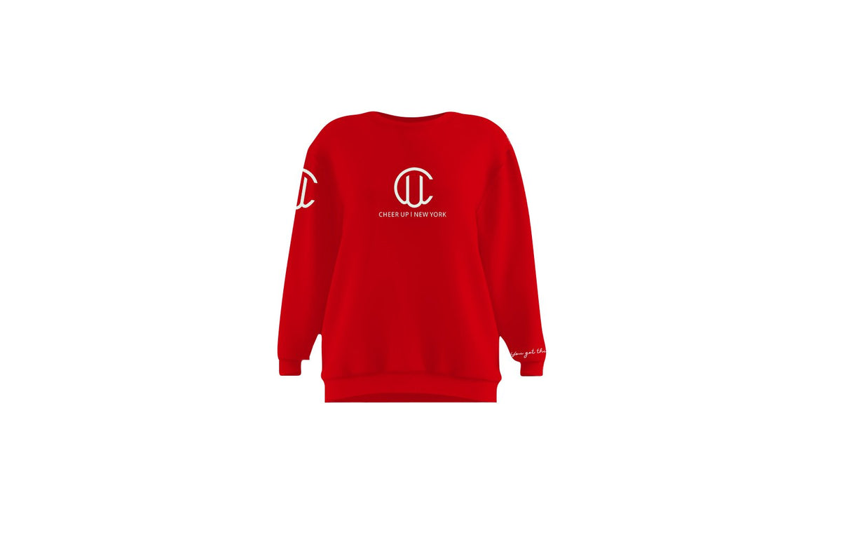Cheer Up New York Logo Unisex Crewneck (Red/White)