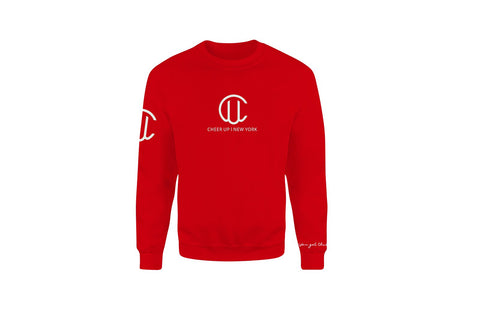 Cheer Up New York Logo Unisex Crewneck (Red/White)
