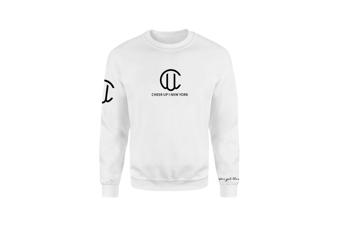 Cheer Up New York Logo Unisex Crewneck(White)