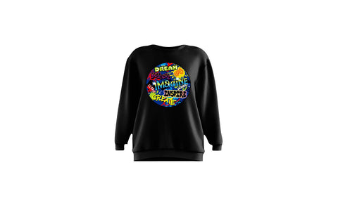 Dream Imagine & Inspire Unisex Crewneck (Black)