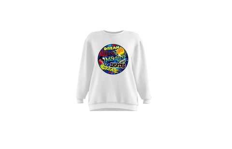 Dream Imagine & Inspire Unisex Crewneck (White)