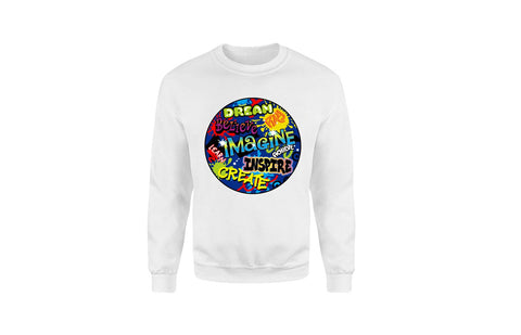 Dream Imagine & Inspire Unisex Crewneck (White)