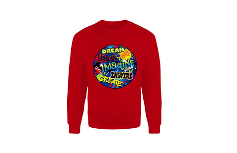 Dream Imagine & Inspire Unisex Crewneck (Red)