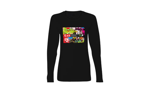 Exit Subway Long Sleeve Unisex Tee (Black/Multi)