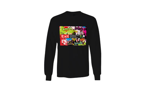 Exit Subway Long Sleeve Unisex Tee (Black/Multi)