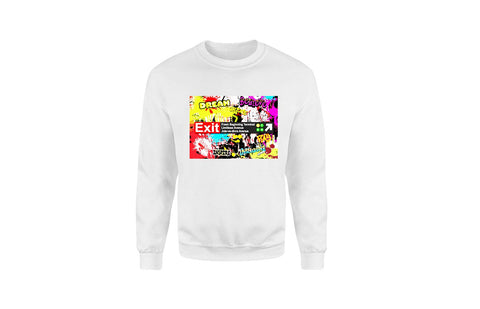 Exit Subway Unisex Crewneck (White)