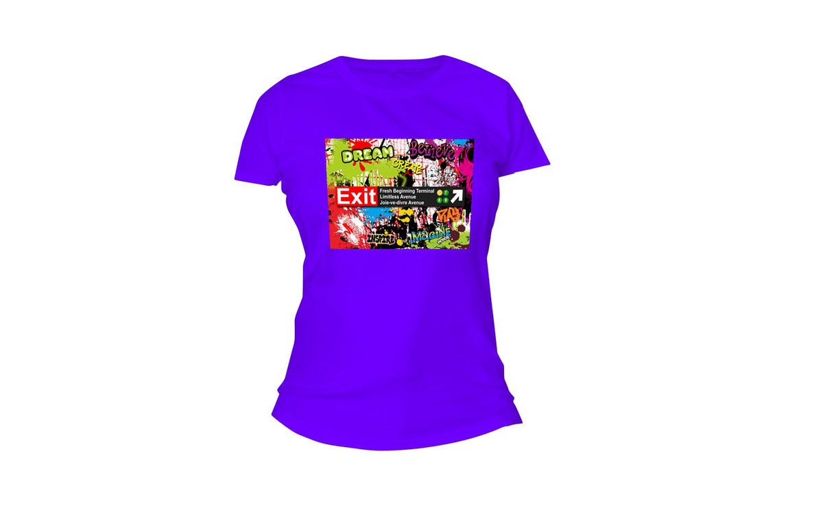 Exit Subway Tee (Neon Blue)
