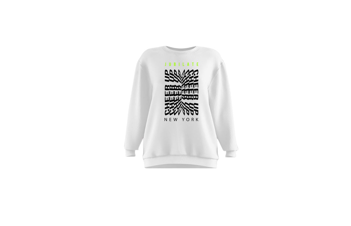 Jubilate Cheer Up New York Unisex Crewneck (White)