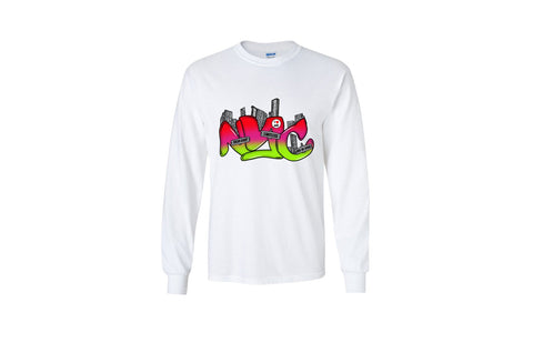 NYC Long Sleeve Unisex Tee (White)