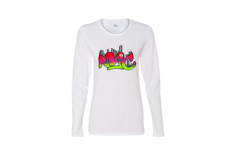 NYC Long Sleeve Unisex Tee (White)