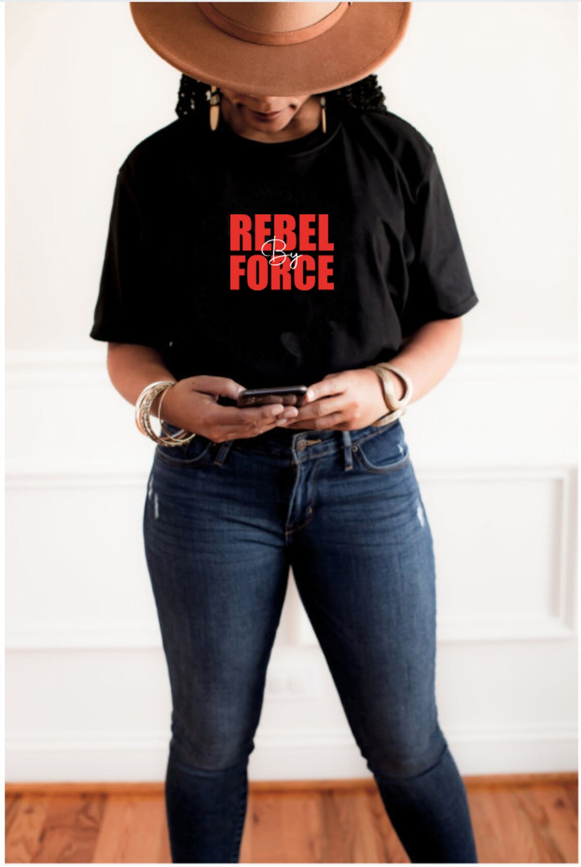 Rebel By Force Unisex Tee (Black/Red/White)