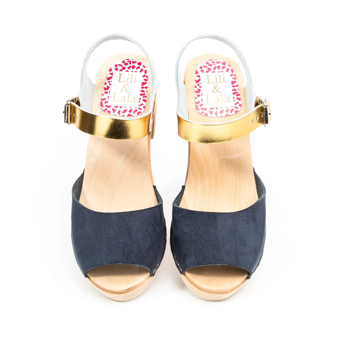 VISBY NAVY & GOLD SANDALS