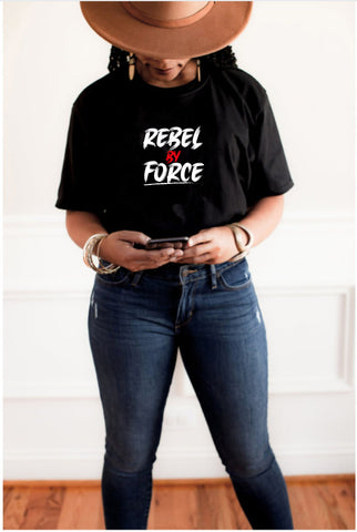 Rebel By Force Unisex Tee (Black/Red)